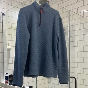 Blue J Crew 3/4 zip Quilted Pullover